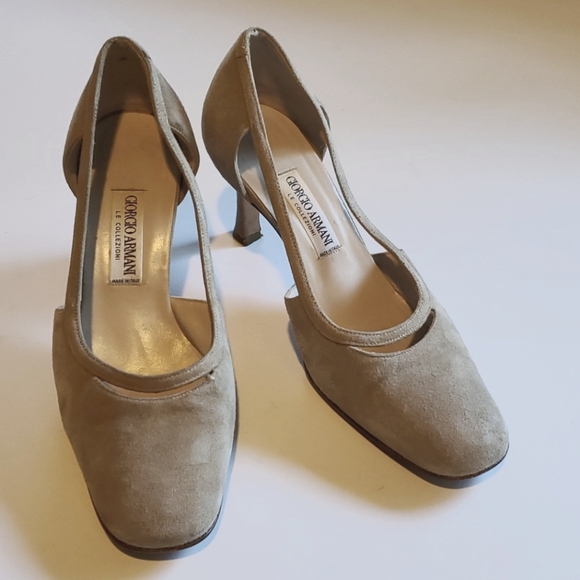 Giorgio Armani Shoes - Armani Taupe Suede sandals size 35.5